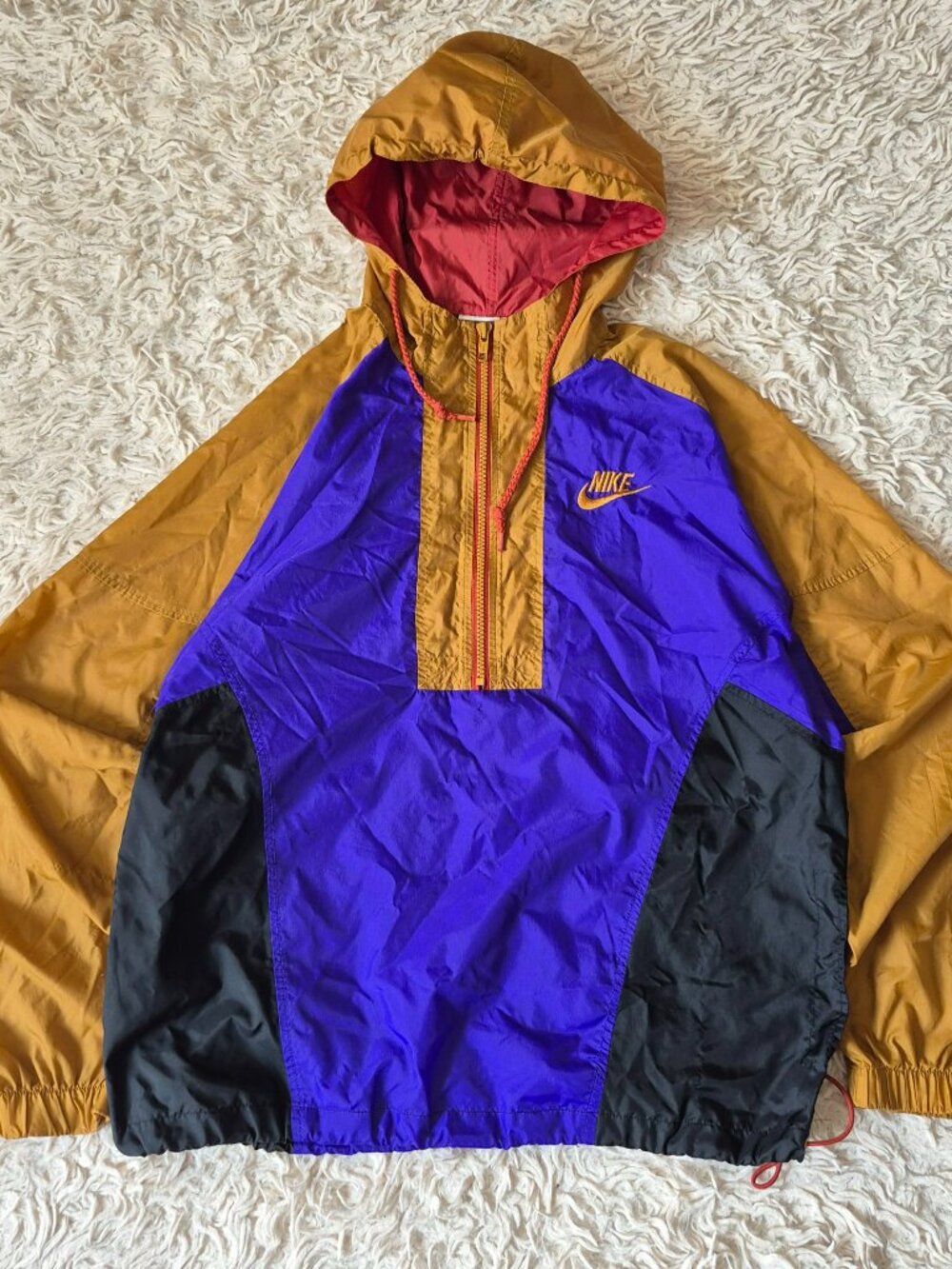 Vintage 1990s Nike Colorblock Pullover Windbreaker Jacket Boys XL (18/20) (Fits